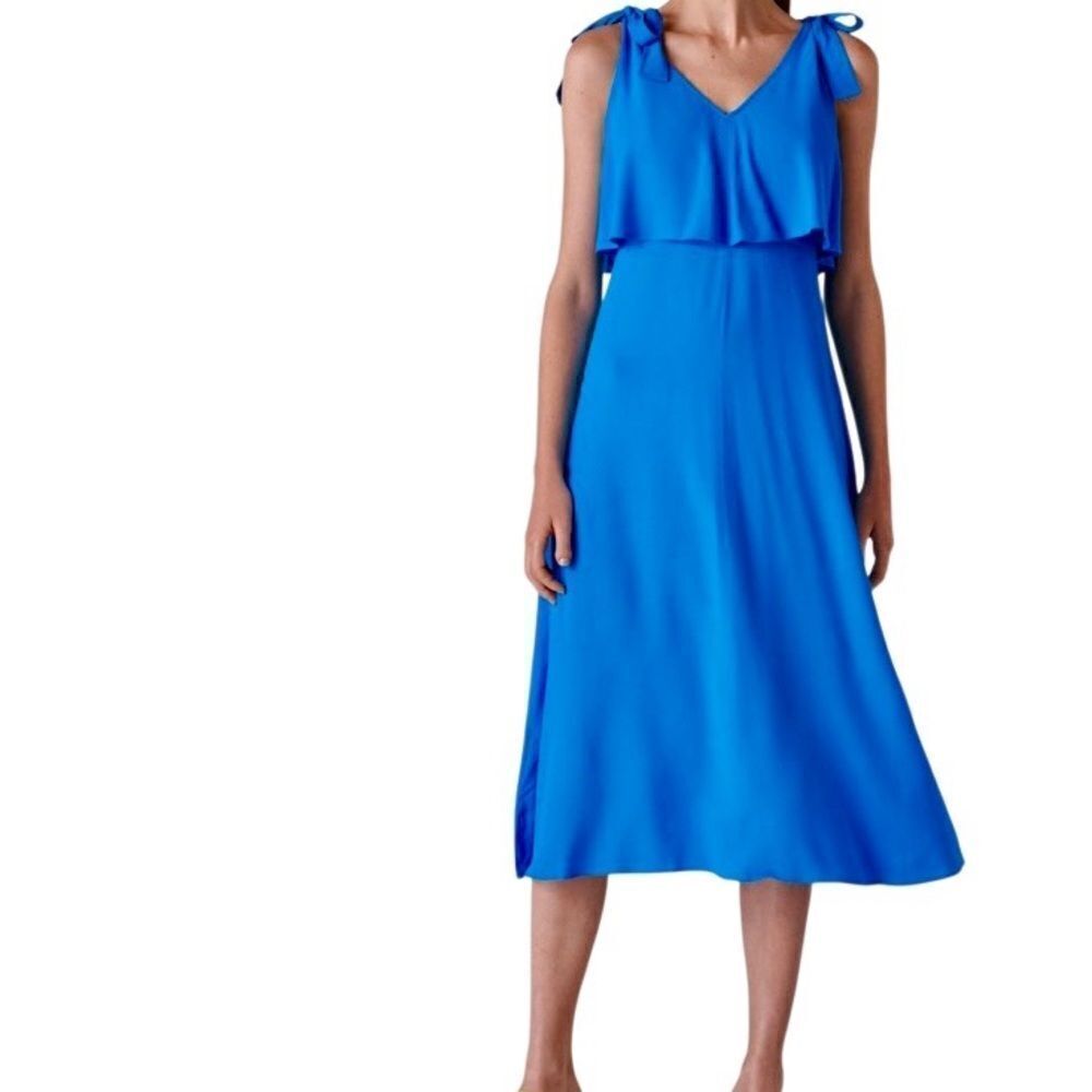 Whistles Romina Tie Detail Dress in Blue Women’s 6